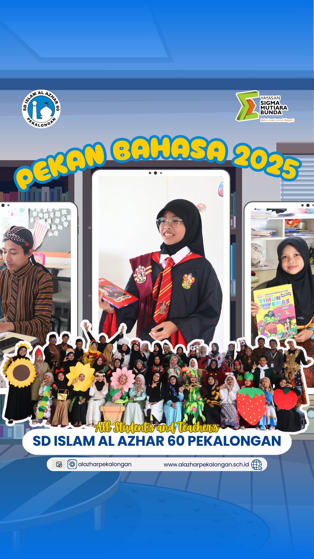 Pekan Bahasa 2025 SD Islam Al Azhar 60 Pekalongan: Meriahkan Literasi Melalui Cosplay Tokoh Buku