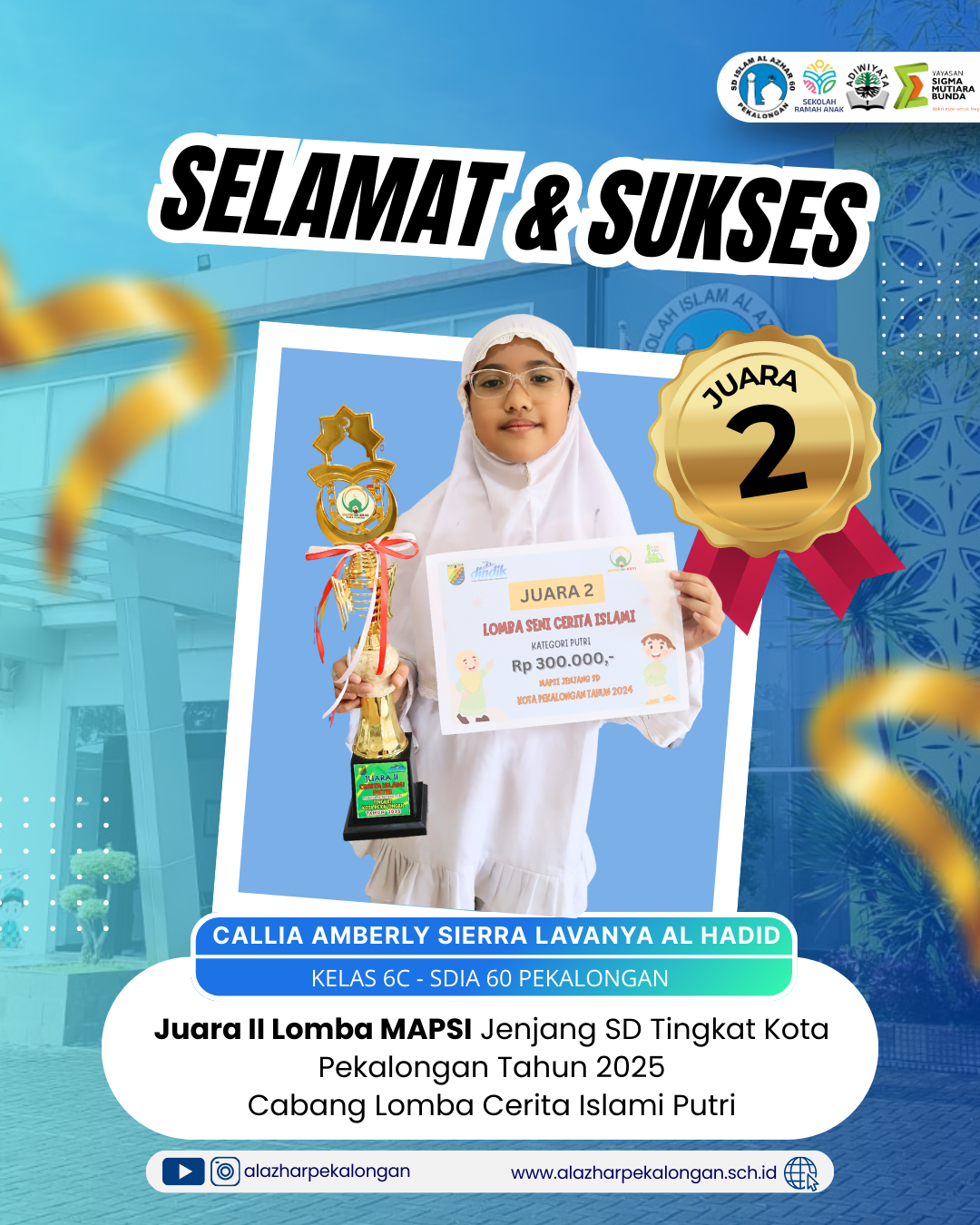 Juara 2 Lomba Cerita Islami Putri MAPSI 2025